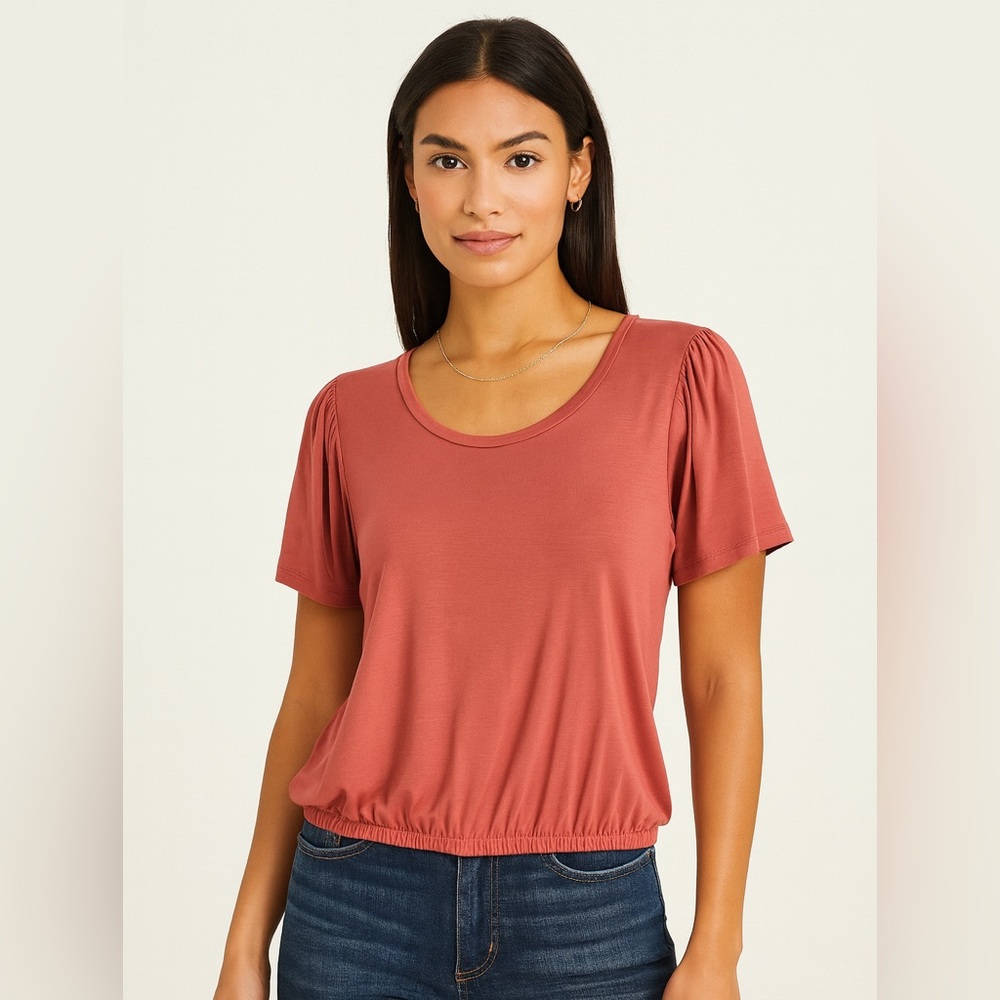Express | Dusty Rose Short Sleeve Top - Small
